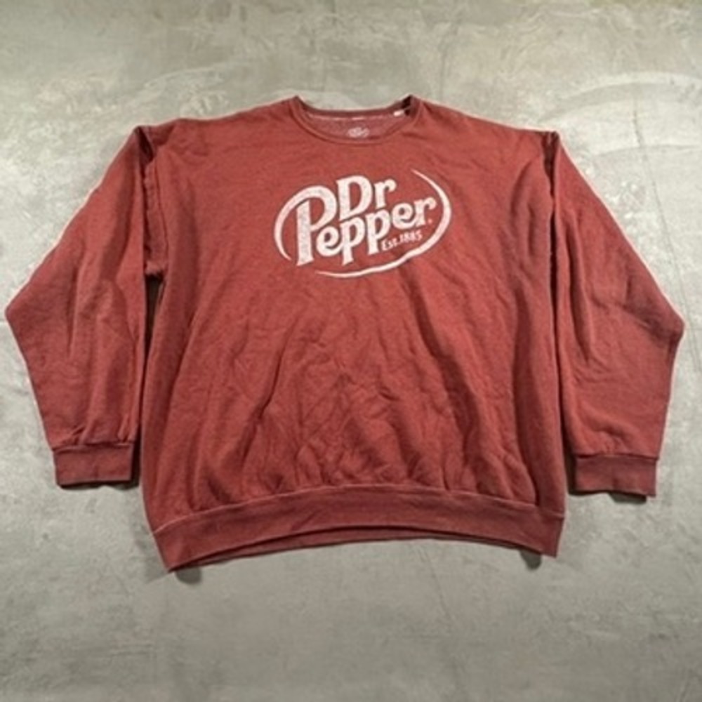 Dr Pepper Sweatshirt Mens Graphic Logo Pullover XL Red